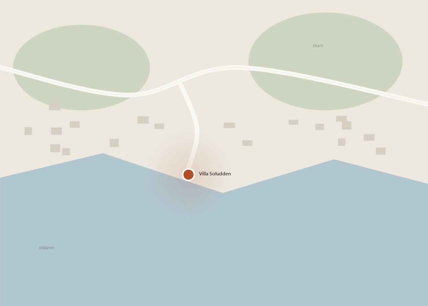 Karta över området kring Villa Soludden i Saltsjöbaden.